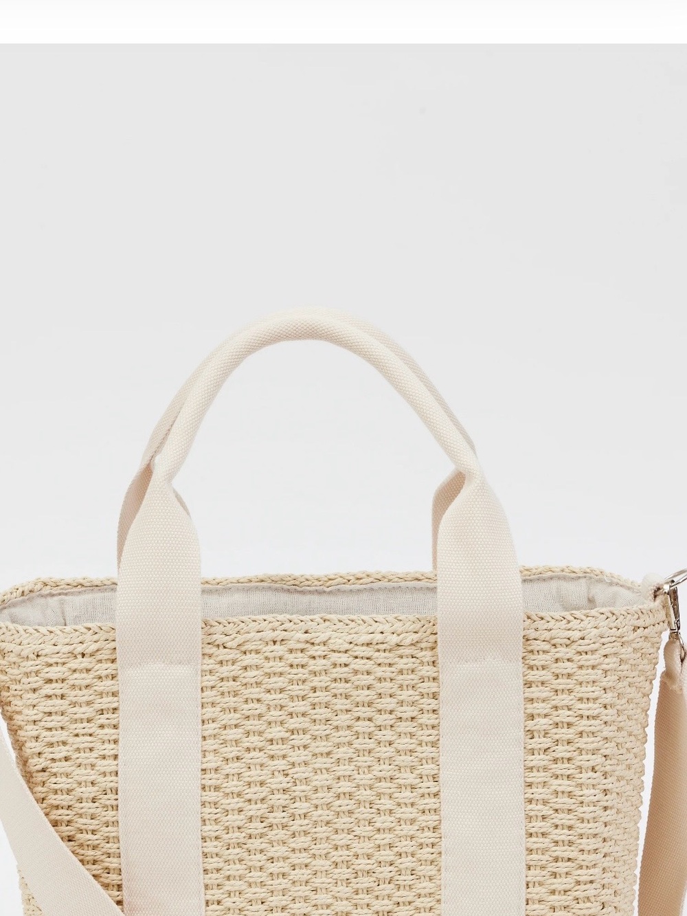 Woven Straw Hatattack cooler Tote Bag with Cream Straps